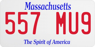 MA license plate 557MU9