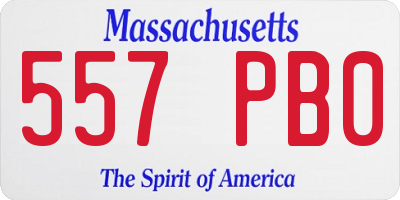 MA license plate 557PB0
