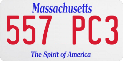 MA license plate 557PC3