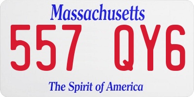 MA license plate 557QY6
