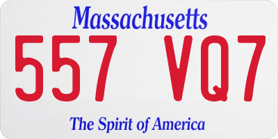 MA license plate 557VQ7