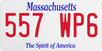 MA license plate 557WP6