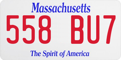 MA license plate 558BU7