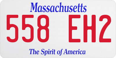 MA license plate 558EH2