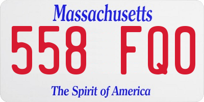 MA license plate 558FQ0