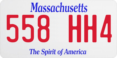MA license plate 558HH4