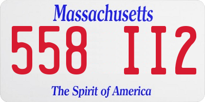 MA license plate 558II2