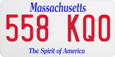 MA license plate 558KQ0