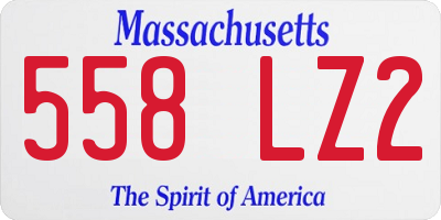 MA license plate 558LZ2