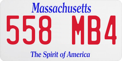MA license plate 558MB4
