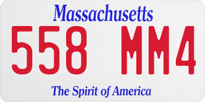 MA license plate 558MM4