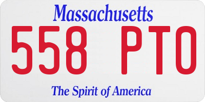MA license plate 558PT0