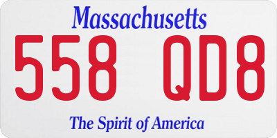 MA license plate 558QD8