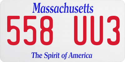 MA license plate 558UU3