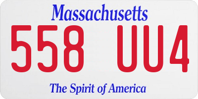 MA license plate 558UU4