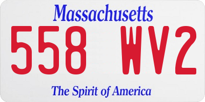 MA license plate 558WV2