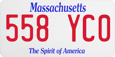 MA license plate 558YC0