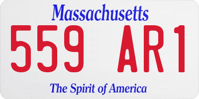 MA license plate 559AR1