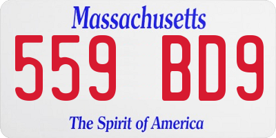 MA license plate 559BD9
