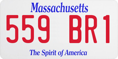 MA license plate 559BR1