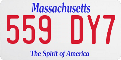 MA license plate 559DY7