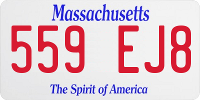 MA license plate 559EJ8
