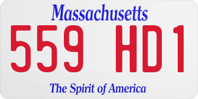 MA license plate 559HD1