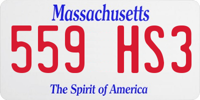MA license plate 559HS3