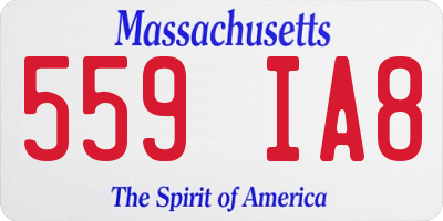 MA license plate 559IA8