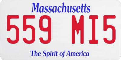 MA license plate 559MI5