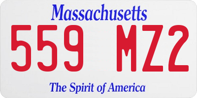 MA license plate 559MZ2