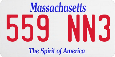 MA license plate 559NN3