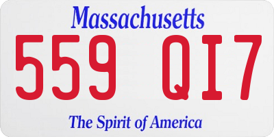 MA license plate 559QI7