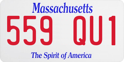 MA license plate 559QU1