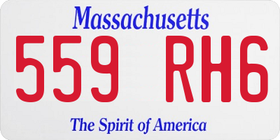 MA license plate 559RH6