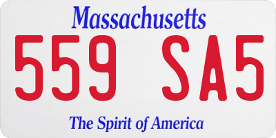 MA license plate 559SA5