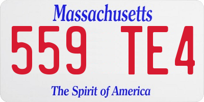 MA license plate 559TE4