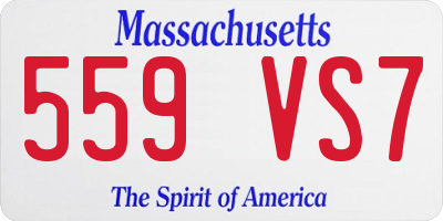 MA license plate 559VS7