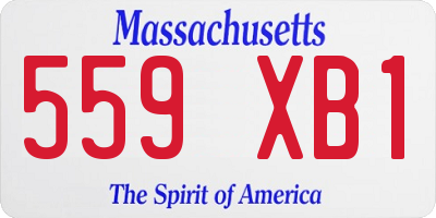 MA license plate 559XB1
