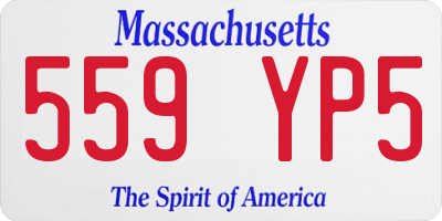 MA license plate 559YP5