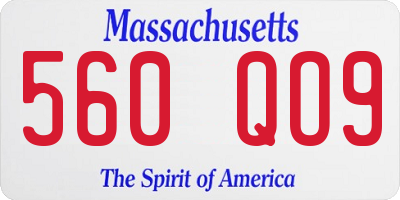 MA license plate 560QO9