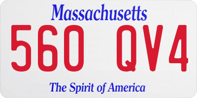 MA license plate 560QV4