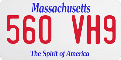 MA license plate 560VH9