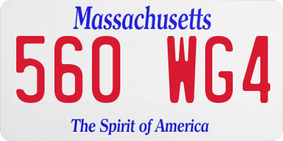 MA license plate 560WG4