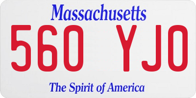 MA license plate 560YJ0