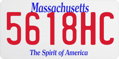 MA license plate 5618HC