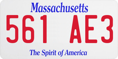 MA license plate 561AE3