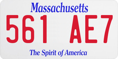 MA license plate 561AE7