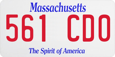 MA license plate 561CD0