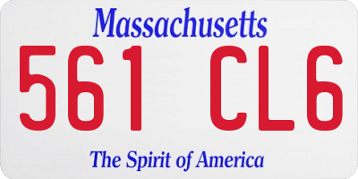 MA license plate 561CL6